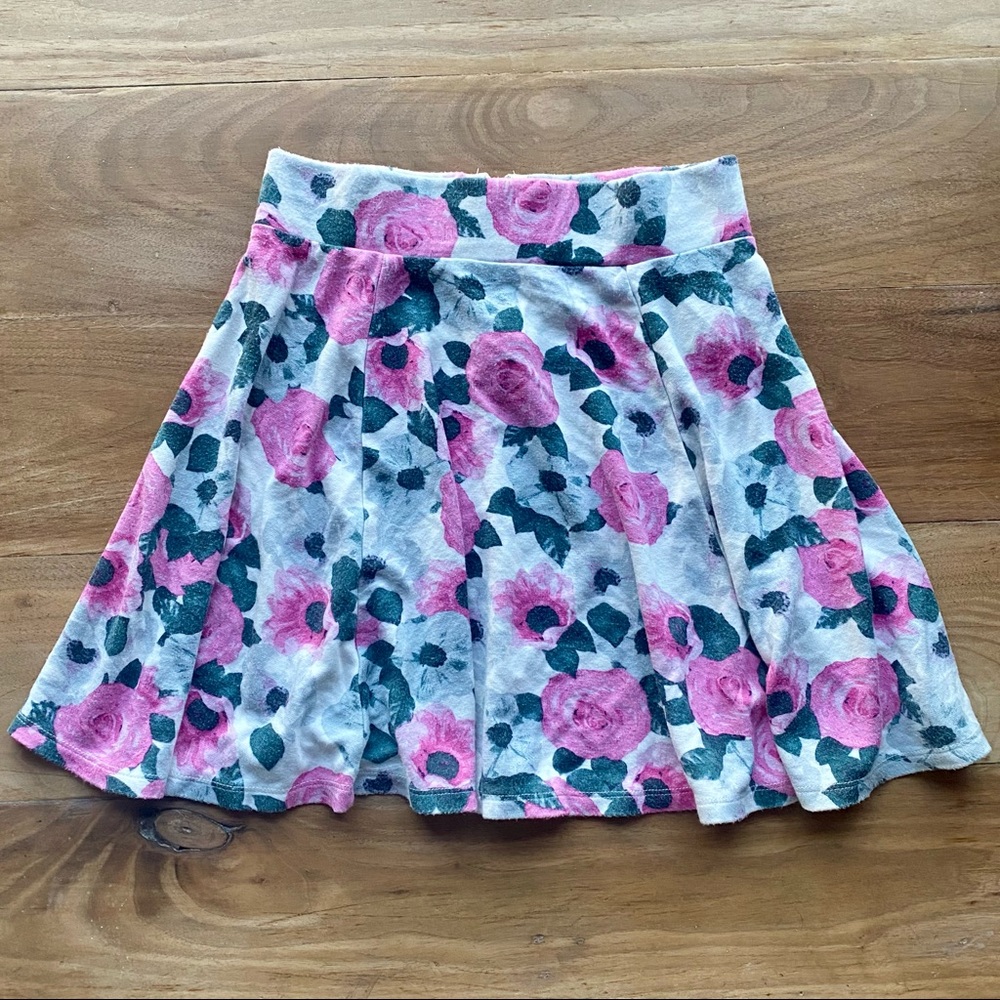 H&M Floral Skater Mini Skirt